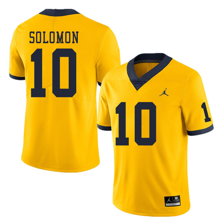Men #10 Anthony Solomon Michigan Wolverines College Football Jerseys Sale-Yellow